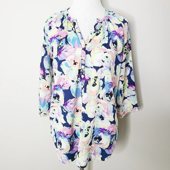 Yumi Kim Floral Popover Blouse S - Picture 1 of 6